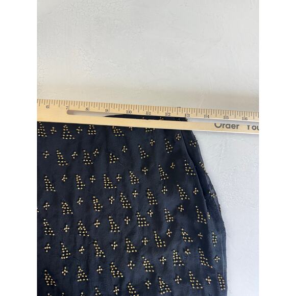 Joie Black Gold Beaded Silk Mini Skirt XS Night Out Party NYE - Picture 5 of 9
